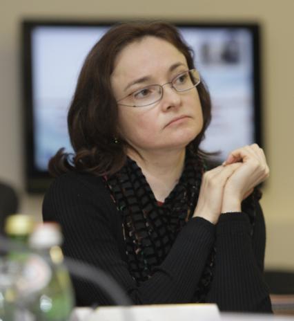 Заседание Комиссии по модернизации и технологическому развитию экономики и президиума Совета по науке, технологиям и образованию, проходившее в Российском научном центре Курчатовский институт. Эльвира Набиуллина.