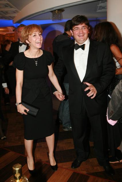 Церемония вручения премии журнала GQ Человек года. Марианна Максимовская и ее супруг Василий Борисов.
