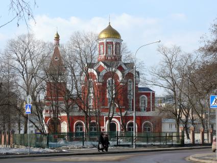 Храм Благовещения Пресвятой Богородицы. Москва, Петровский парк. Храм построен в 1844-1847 г. (арх. Ф.Рихтер) на средства и по инициативе А. Д. Нарышкиной.