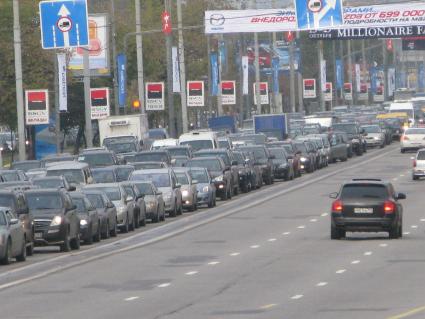 пробка в пробке затор движение автопробка ленинградское шоссе перекрытие движения