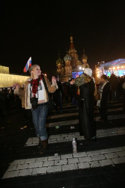 Празднование Нового года на Красной площади.