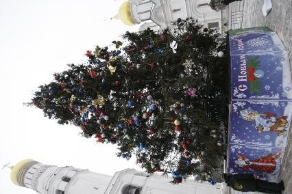 Новогодняя елка на Соборной площади в Кремле.