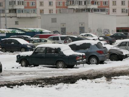 авто парковка стоянка снег зима снежный грязь