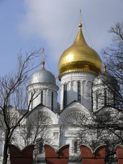 Московский Кремль. Купола Архангельского собора. Вид с Москворецкой набережной.