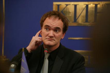 Американский режиссер Квентин Тарантино во время его визита в Москву на 26-й Московский Международный кинофестиваль, 16 июня 2004, Россия.