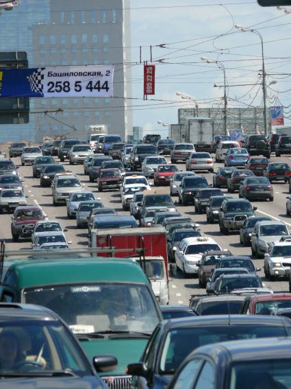 Пробки, Москва, развязка у Савеловского вокзала