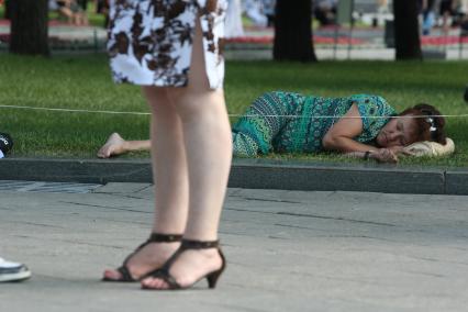 Жаркая погода в Москве, 12 июля 2010 года. Жара. Лето. Глобальное потепление. Климат.