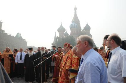 Празднование Дня воздушно-десантных войск (ВДВ)на Красной площади, Москва, 2 августа 2010 года. Армия. На фото: спикер Совета Федерации Сергей Миронов.