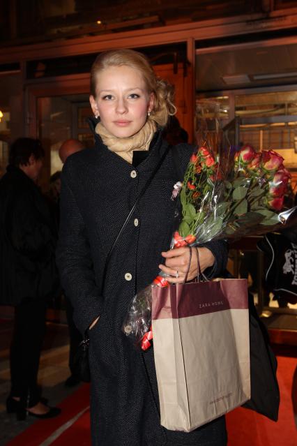 22 сентября 2010 года. Кинотеатр ПУШКИНСКИЙ. Премьера фильма КРАЙ. На снимке: актриса Юлия Пересильд.