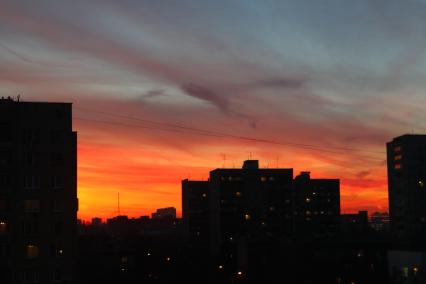 г Москва. Город. Закат. Дома