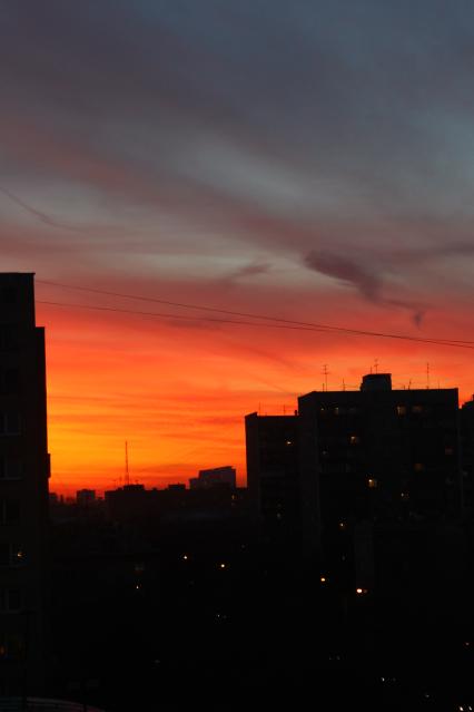 г Москва. Город. Закат. Дома