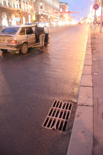 Дата съемки : 10.11.2010.
Пробки в Москве
На фото : девушка ловит такси