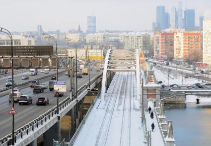 Московская окружная железная дорога (МОЖД), Москва, январь 2011 года. Москва-река. Мост.