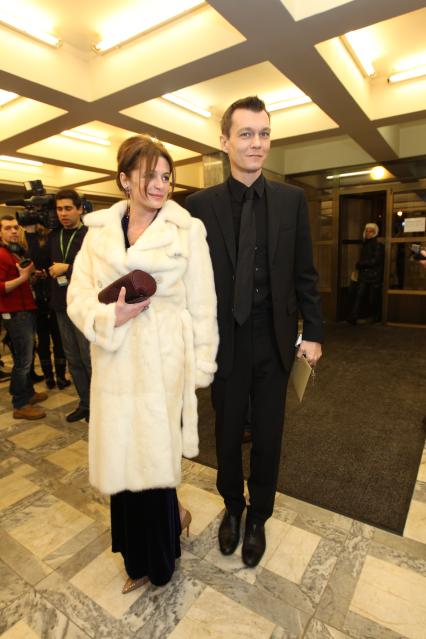 21 января 2011 Мосфильм. Вручение премии Национальной Академии кинематографических искусств и наук России ЗОЛОТОЙ ОРЕЛ. На снимке: актриса Оксана Фандера и режиссер Филипп Янковский.