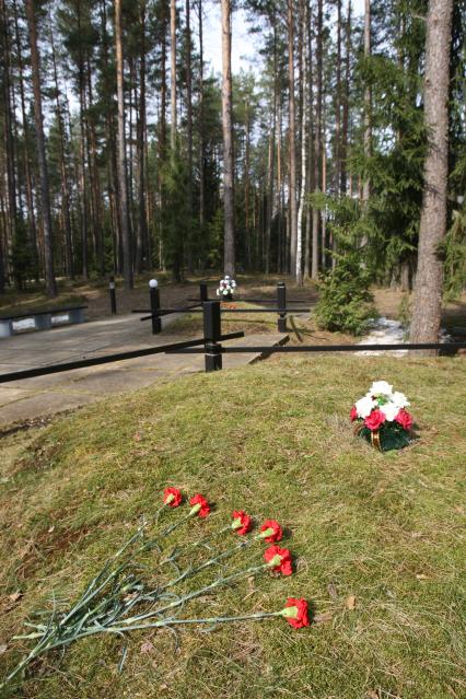 Траурные мероприятия посвященные 70 летней годовщине расстрела польских офицеров в мемориальном комплексе КАТЫНЬ под Смоленском. На снимке: Часть мемориального комплекса . 7 апреля 2010 года.