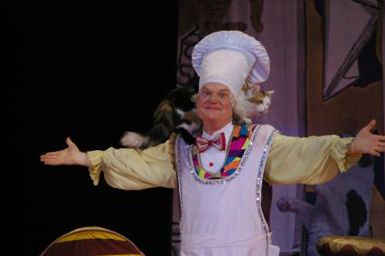 Юрий Куклачев, представление \"Кошкин дом\", Саратов, 19 марта2009 года, дрессировка, дрессура, кошка.