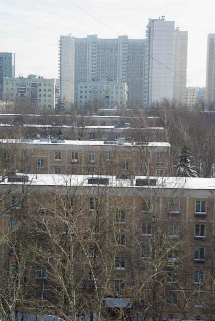 Хрущевки в районе станции Калужская, 17 февраля 2011 года. Снос домов, новое жилье, хрущевка, строительство, ипотека, затройка города
