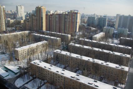 Хрущевки в районе станции Калужская, 17 февраля 2011 года. Снос домов, новое жилье, хрущевка, строительство, ипотека, затройка города