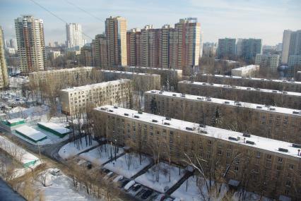 Хрущевки в районе станции Калужская, 17 февраля 2011 года. Снос домов, новое жилье, хрущевка, строительство, ипотека, затройка города