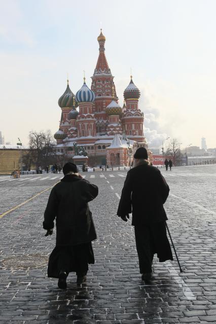 17 февраля 2011г. Москва. Красная площадь, зима,  Храм Василия Блаженного