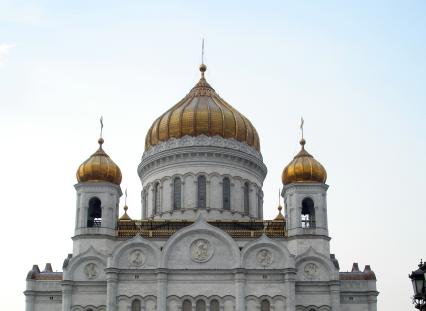 11 марта 2011 года. Москва Россия.  Храм Христа Спасителя.