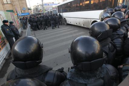 31 марта 2011 года. Россия,  Москва. Митинг оппозиции с Триумфальной площади на Пушкинскую.