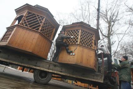 Центральный парк имени Горького- начало благоустройства и реконструкции, Москва, 12 апреля 2011 года