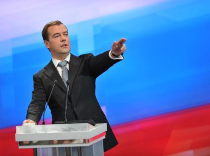Пресс-конференция президента РФ. На снимке: президент РФ Дмитрий Медведев. 18 мая 2011 г.