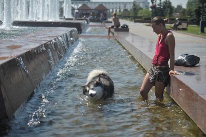 Фонтан на Поклонной горе. Москва.  21 июля 2011 года.