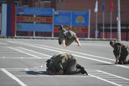 Показательные выступления.  Боевые приемы, падение, захват, бросок 11 июня 2011.