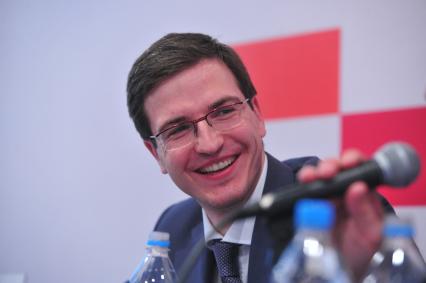 Презентация ТЕХНОПАРКА СКОЛКОВО. На снимке: директор ООО ТЕХНОПАРК СКОЛКОВО Сергей Курилов. 14 сентября 2011 года.