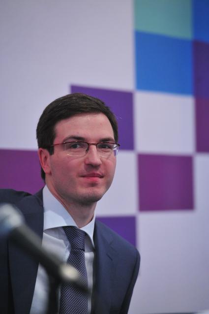 Презентация ТЕХНОПАРКА СКОЛКОВО. На снимке: директор ООО ТЕХНОПАРК СКОЛКОВО Сергей Курилов. 14 сентября 2011 года.