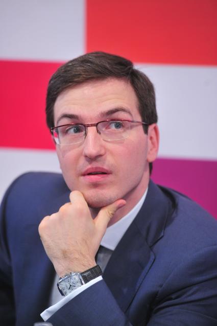 Презентация ТЕХНОПАРКА СКОЛКОВО. На снимке: директор ООО ТЕХНОПАРК СКОЛКОВО Сергей Курилов. 14 сентября 2011 года.