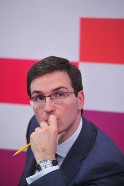 Презентация ТЕХНОПАРКА СКОЛКОВО. На снимке: директор ООО ТЕХНОПАРК СКОЛКОВО Сергей Курилов. 14 сентября 2011 года.