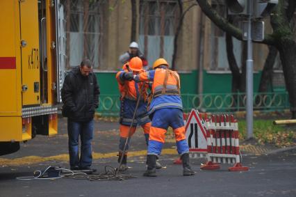 Работа аварийных служб МОСВОДОКАНАЛА. 13 октября 2011 года.