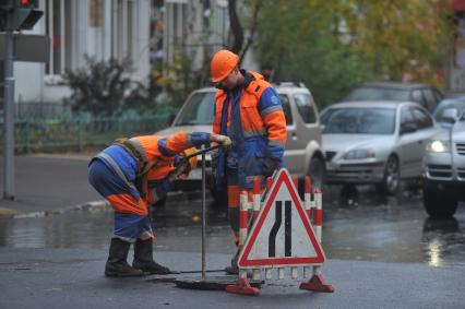 Работа аварийных служб МОСВОДОКАНАЛА. 13 октября 2011 года.