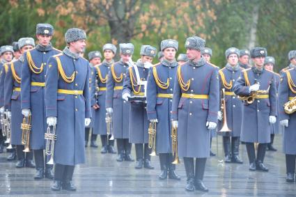 Увольнение в запас военнослужащих Президентского (Кремлевского) полка. На снимке: военные музыканты. 21 октября 2011 года.