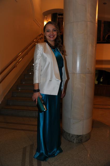 Церемония вручения премии ЖЕНЩИНА ГОДА ЖУРНАЛА GLAMOUR 2011. На снимке: актриса Екатерина Вилкова. 17 ноября 2011 года.