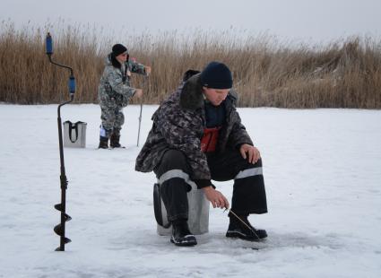 5 февраля 2011. Волгоградская область, Иловлинский район. Озеро Большой Ильмень. Соревнования по зимней рыбалке.