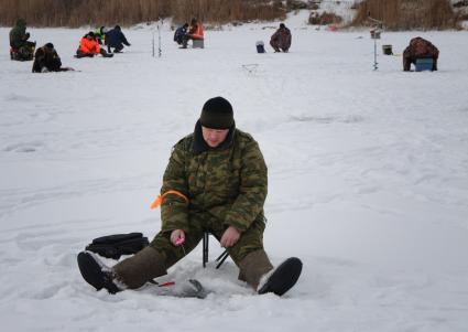 5 февраля 2011. Волгоградская область, Иловлинский район. Озеро Большой Ильмень. Соревнования по зимней рыбалке.