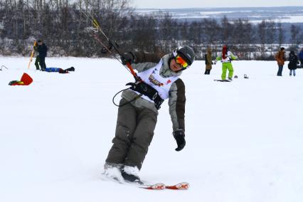 Занятия кайтингом в Нижнем Новгороде. 26 января 2008 года.