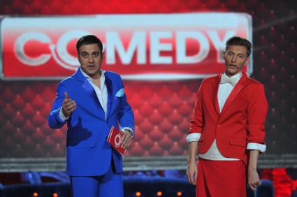 Comedy Club вручил новогодние награды. На снимке: резиденты COMEDY CLUB Гарик Мартиросян и Павел Воля. 07 декабря 2011 года.