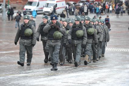 Сотрудники второго оперативного полка милиции ГУВД по г.Москве. Москва. 15 января 2011 года.