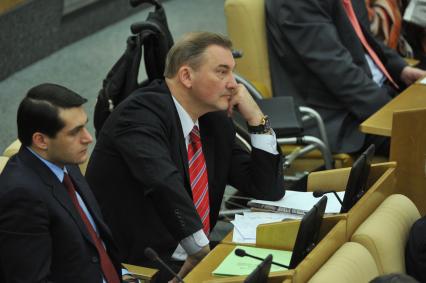 Первое пленарное заседание Госдумы РФ шестого созыва. На снимке: депутат Госдумы РФ Владислав Третьяк. 21 декабря 2011 года.