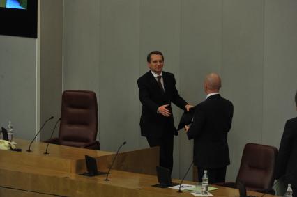 Сергей Нарышкин, избранный председателем Госдумы РФ на первом пленарном заседании Государственной Думы РФ шестого созыва. 21 декабря 2011 года.