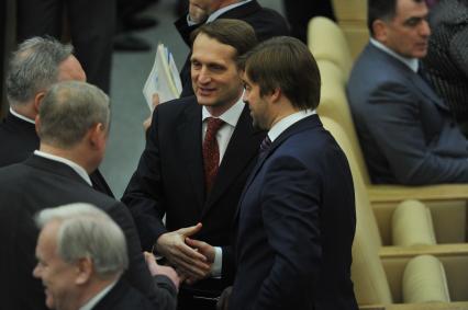Сергей Нарышкин, избранный председателем Госдумы РФ на первом пленарном заседании Государственной Думы РФ шестого созыва. 21 декабря 2011 года.