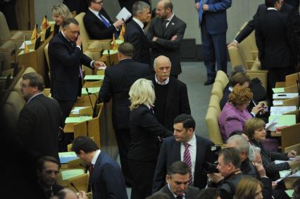 Первое пленарное заседание Госдумы РФ шестого созыва. На снимке: депутат Госдумы РФ Станислав Говорухин.
21 декабря 2011 года.