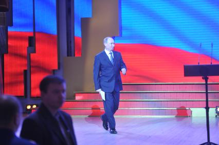 Торжественный вечер, посвященный Дню работника прокуратуры РФ. На снимке: председатель правительства РФ Владимир Путин. 12 января 2012 года.