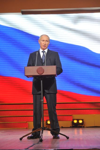 Торжественный вечер, посвященный Дню работника прокуратуры РФ. На снимке: председатель правительства РФ Владимир Путин. 12 января 2012 года.