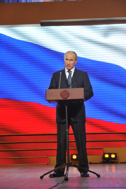 Торжественный вечер, посвященный Дню работника прокуратуры РФ. На снимке: председатель правительства РФ Владимир Путин. 12 января 2012 года.